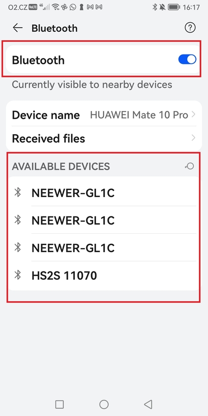 Meni Bluetooth za Android