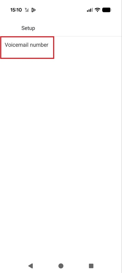 Captură de ecran a solicitării de configurare care arată un c&acirc;mp de introducere unde utilizatorul poate introduce numărul de mesagerie vocală.