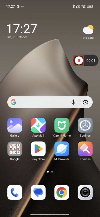 Pulsante Interrompi registrazione