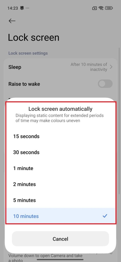 Miego laiko nustatymai Xiaomi 15T įrenginyje
