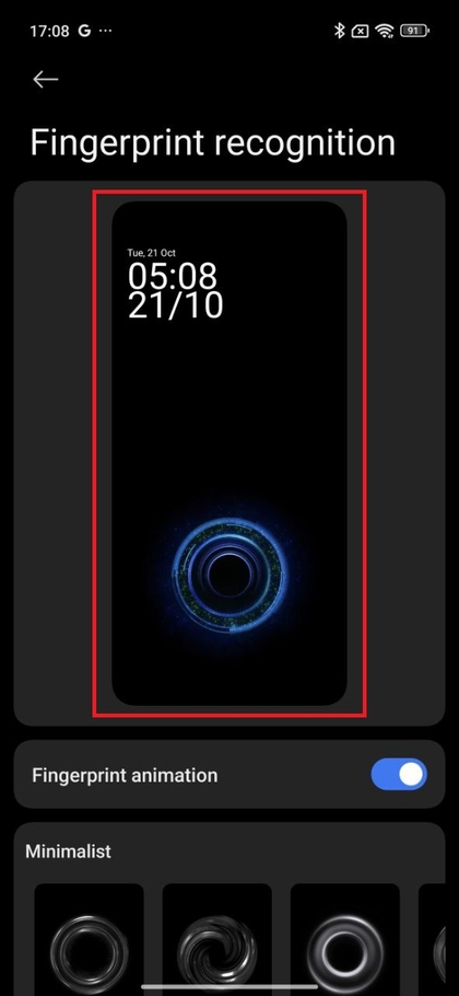 Pratinjau animasi sidik jari di Xiaomi 15T Pro