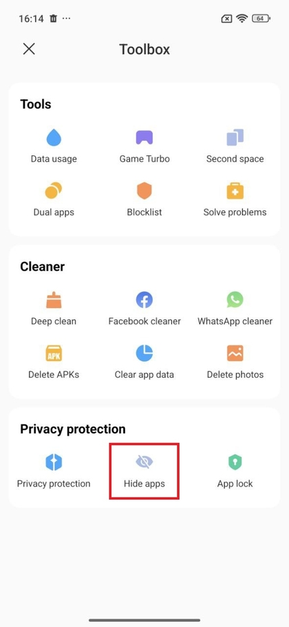 Poi&scaron;čite funkcijo Skrij aplikacije v orodjarni