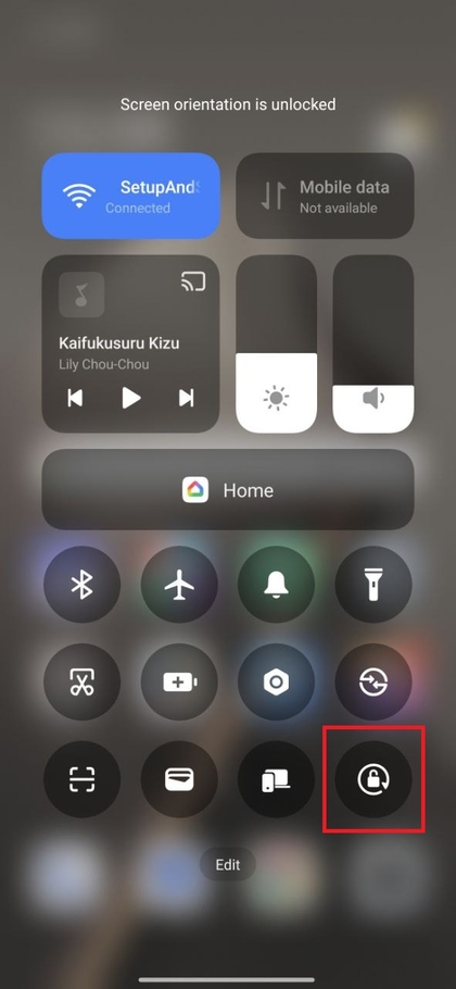 Screen orientation toggle