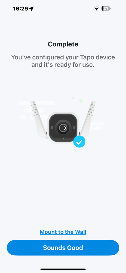 Tapo C310 ligada ao Wi-Fi