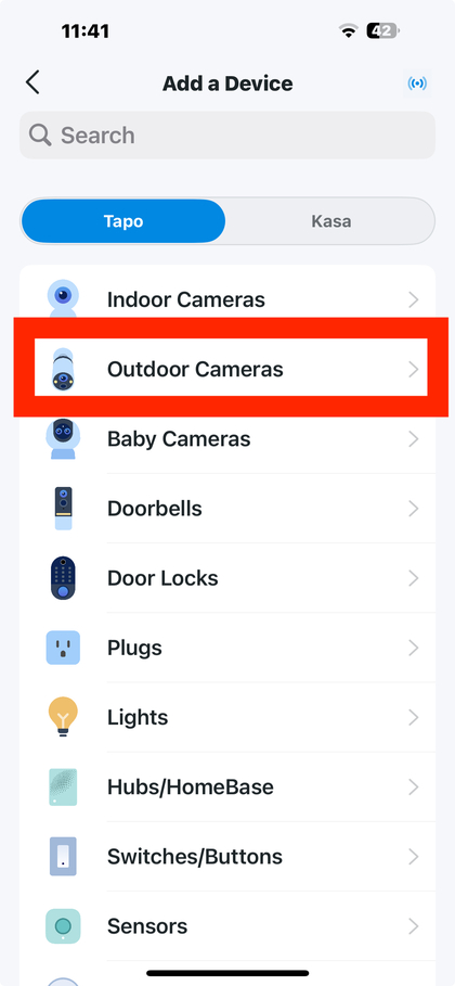 Tilf&oslash;jer kameraet tilbage til Tapo-appen