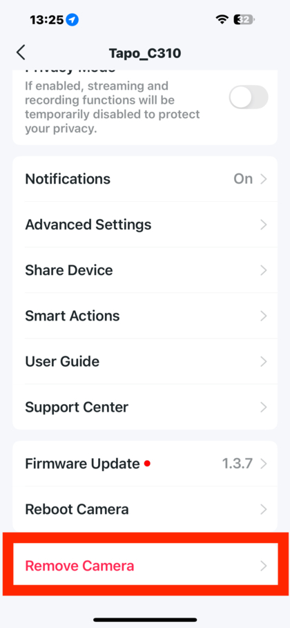 Fjerner og nulstiller kameraet