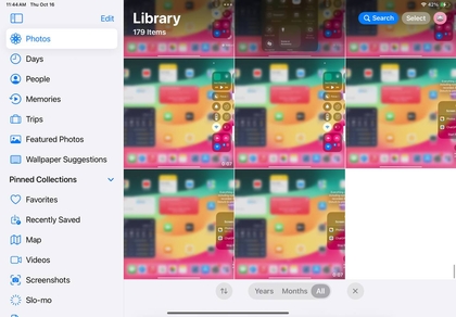 Aplikasi Foto menampilkan rekaman layar
