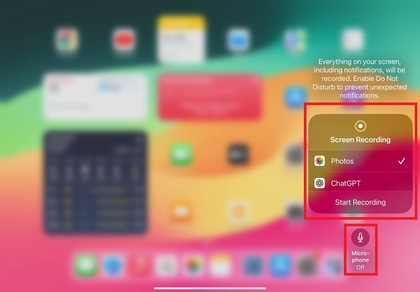 Pengaturan preferensi perekaman layar