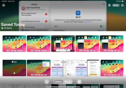 Menemukan tangkapan layar di aplikasi Photos (Foto) di iPad Generasi ke-10