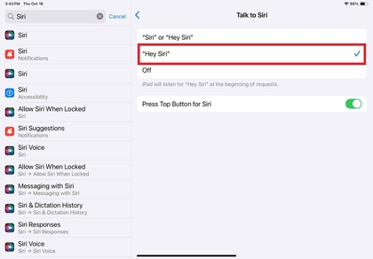 Aktifkan Dengarkan 'Hai Siri'