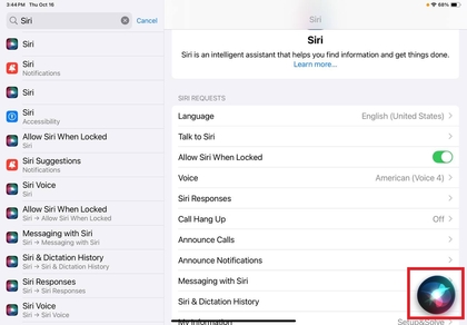 Menguji aktivasi Siri