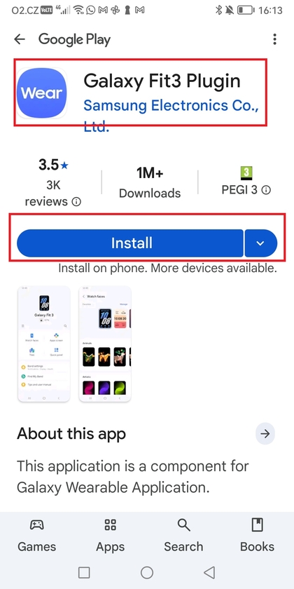 Galaxy Fit 3 Plugin-Installation im Play Store