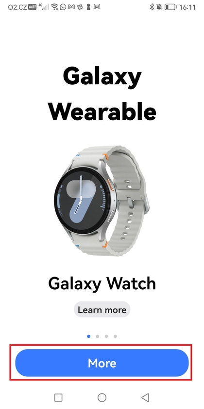 Galaxy Wearable App &ouml;ffnen