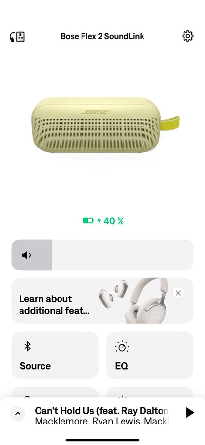 Interfața aplicației Bose