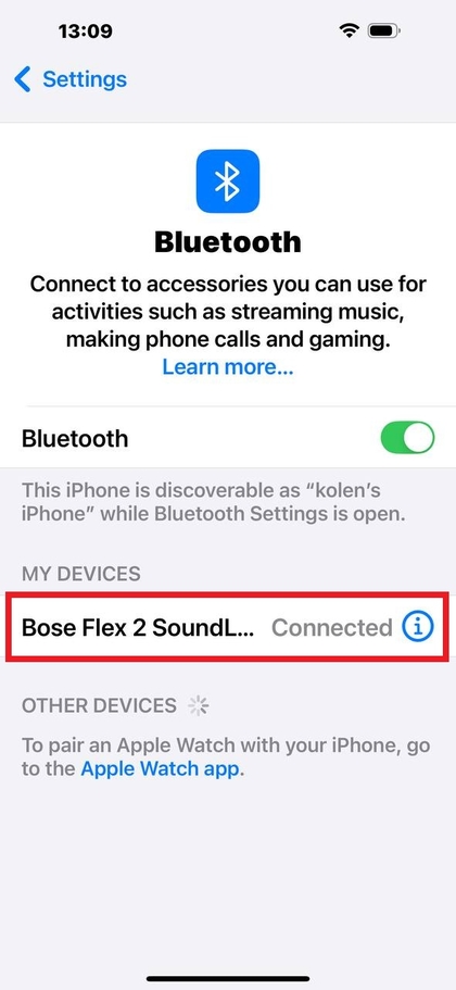 Kobler til Bose SoundLink Flex II