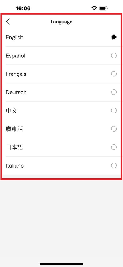 Pemilihan bahasa di pengaturan perintah suara