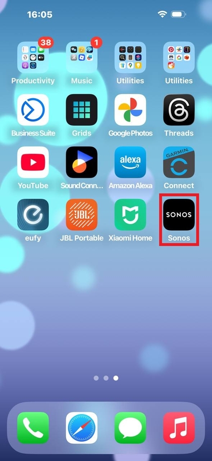 Aikoni ya programu ya Sonos kwenye simu mahiri