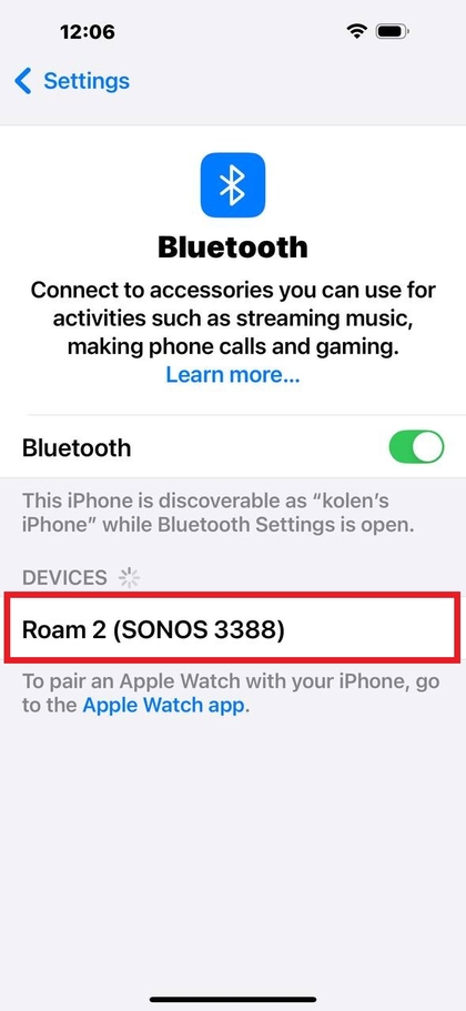 Lista de dispositivos del tel&eacute;fono