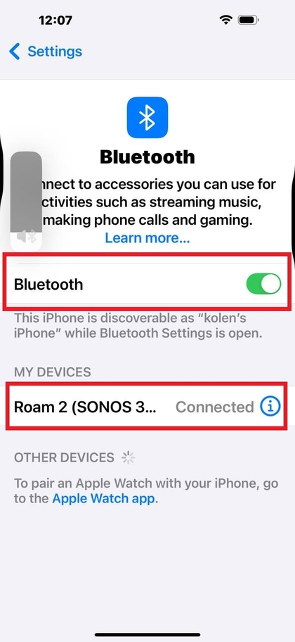 Mipangilio ya muunganisho wa Bluetooth