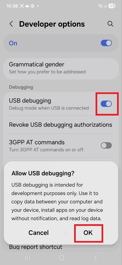 Aktivizimi i Debugging-ut USB n&euml; Samsung Galaxy S25 FE