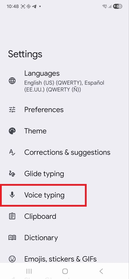 Defini&ccedil;&otilde;es do Gboard no Galaxy S25 FE