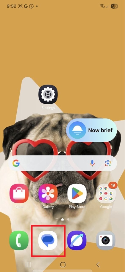 Ikon aplikasi Pesan di Samsung Galaxy S25 FE