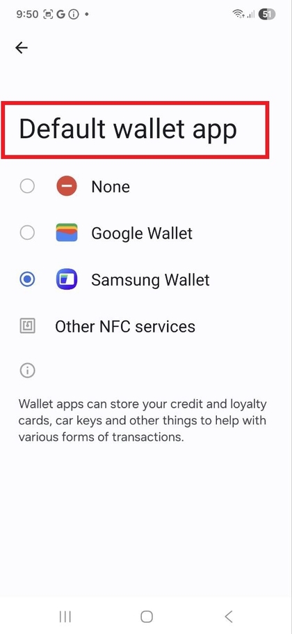A Escolher uma Aplica&ccedil;&atilde;o de Carteira Predefinida para pagamentos NFC
