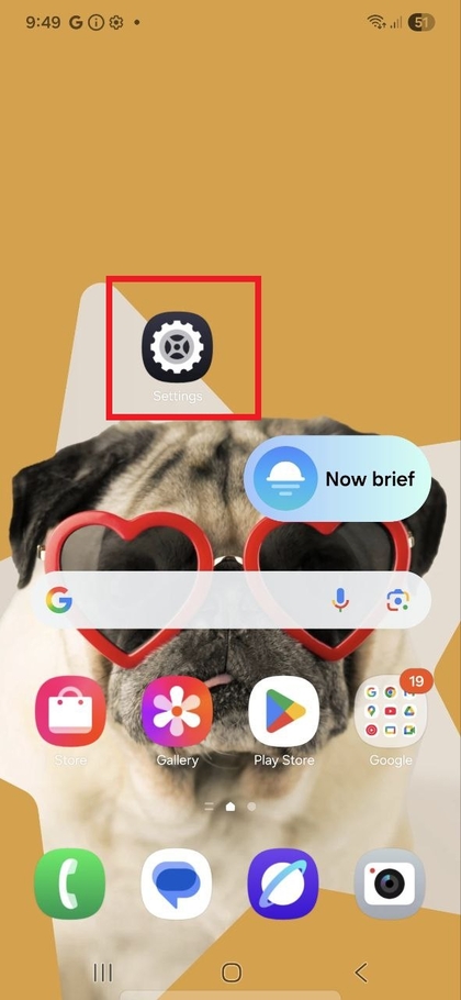 A Abrir a aplica&ccedil;&atilde;o Defini&ccedil;&otilde;es no Samsung Galaxy S25 FE