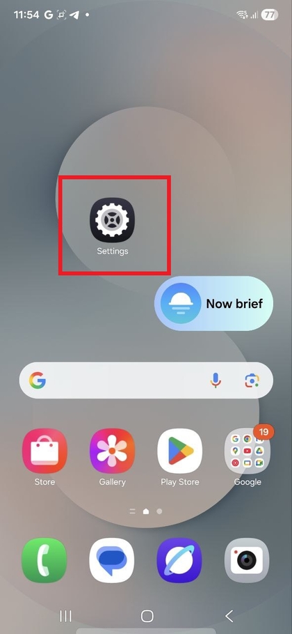 Odpiranje nastavitev na Samsung Galaxy S25 FE