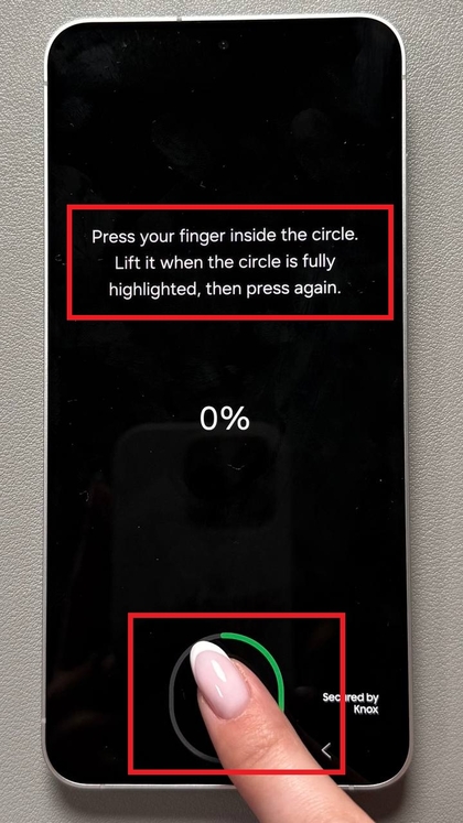 Registracija prstnega odtisa na Samsung Galaxy S25 FE