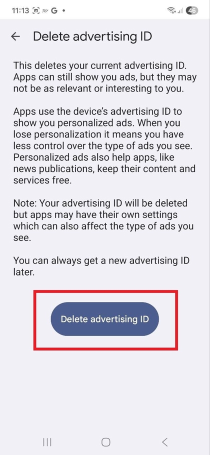 Conferma Eliminazione ID Pubblicit&agrave;