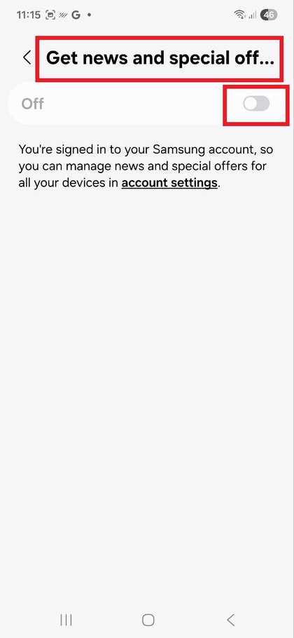 Disattiva Notizie e Offerte Speciali