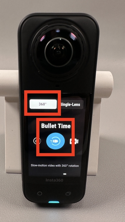 Selection of 360 mode on INSTA360 X5