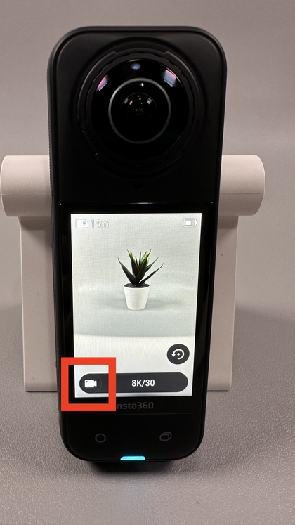 INSTA360 X5 camera mode screen