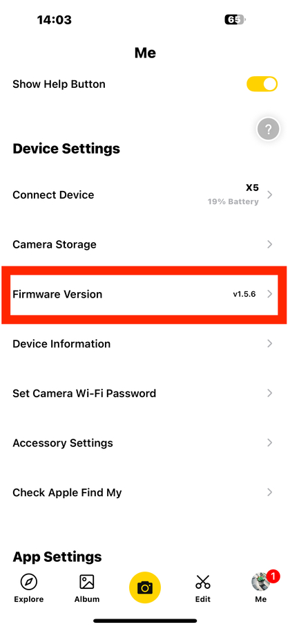 Kontrol af enhedens firmwareoplysninger