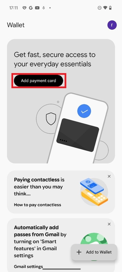 Pridanie kreditnej karty v Google Peňaženke na Nothing Phone 3