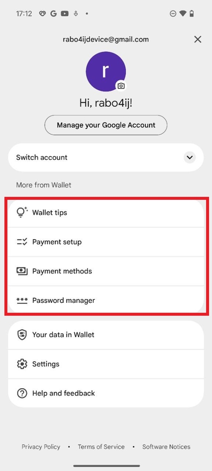 Nastavenia Google Peňaženky na Nothing Phone 3