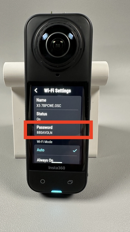 INSTA360 X5 WLAN-Passwort