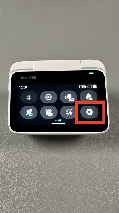 Meniul de setări pe Insta360 GO 3S