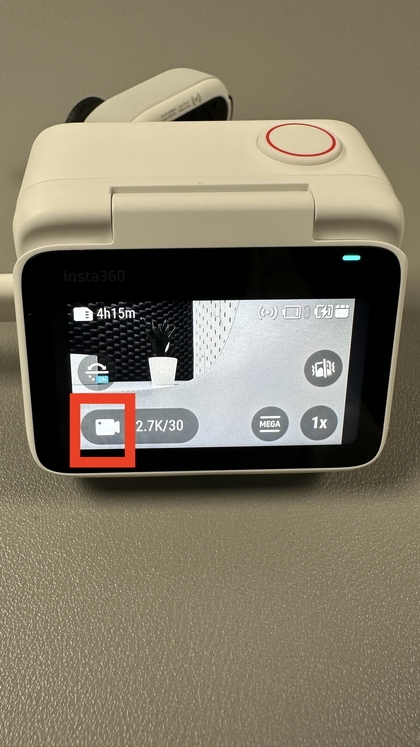 &Eacute;cran de s&eacute;lection de mode sur Insta360 GO 3S