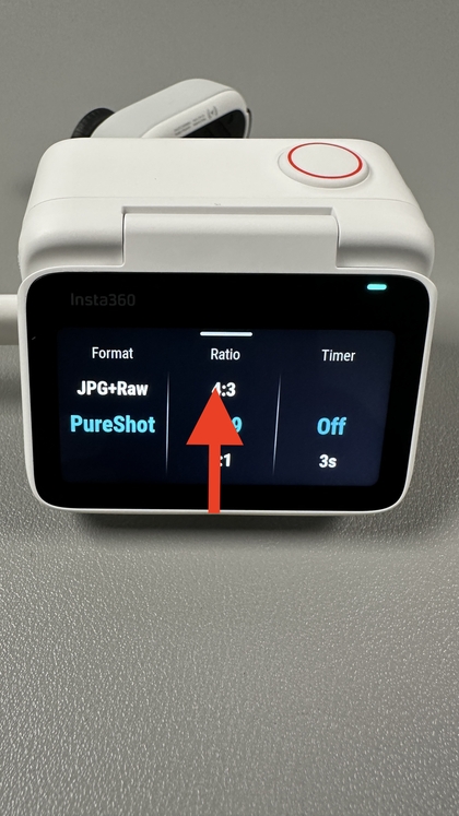 Menu des param&egrave;tres de prise de vue sur Insta360 GO 3S