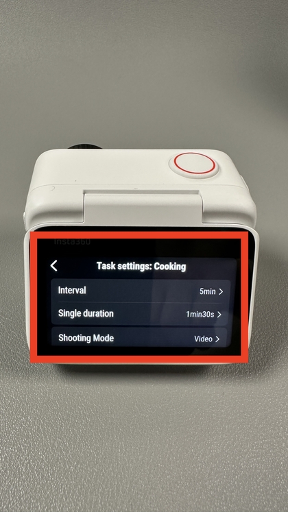 Confirming custom settings on Insta360 GO 3S