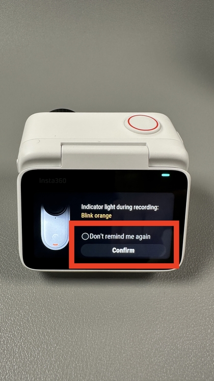 Starting the recording task on Insta360 GO 3S