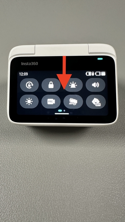 Swipe down to access the control panel on Insta360 GO 3S