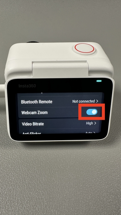 Umschalten der Webcam-Zoom-Einstellung