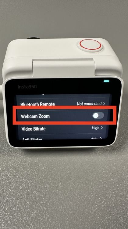 Option &bdquo;Webcam-Zoom&ldquo; in den Einstellungen