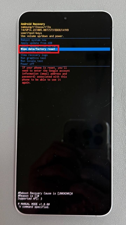 Entering Android Recovery Mode on Samsung Galaxy S25 FE