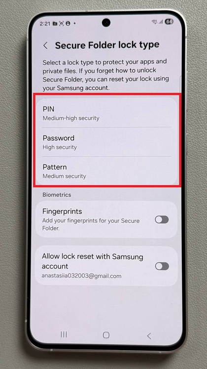 Escolher op&ccedil;&otilde;es de seguran&ccedil;a para a Pasta Segura