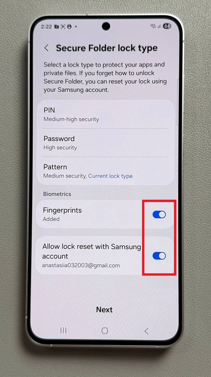 Ativar impress&atilde;o digital e reposi&ccedil;&atilde;o de bloqueio