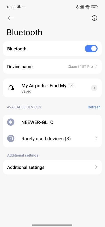 Mipangilio ya Bluetooth ya Android kwa AirPods